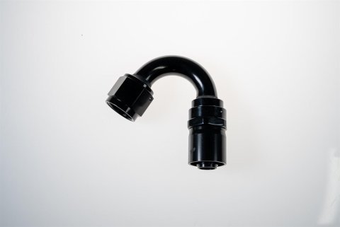 Redhorse Performance 7000 Series Crimp Style Hose End Fittings 7152-06-2 Ends, Ends, 150 degree, Collar, -6 AN Size, Aluminum, Black, -6 AN Female Threads, Each