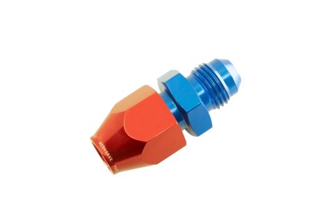 Redhorse Performance 3100 Series AN Tube Adapter Fittings 3100-06-06-1 Fitting, Adapter, to Tubing, Straight, Aluminum, Red/Blue Anodized, -6 AN, 3/8 in., Each