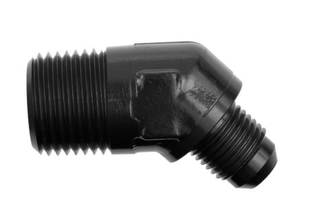 Redhorse Performance 823 Series 45 Degree AN to NPT Adapter Fittings 823-06-08-2 Fitting, Adapter, NPT, Degree, Aluminum, Black Anodized, -6 AN, 1/2 in. NPT, Each