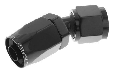 Redhorse Performance 6000 Series Non-Swivel Seal Hose Ends 6030-06-2 Ends, Series, Seal, -6 AN Female Threads, Reusable non-swivel, 30 degree, -6 AN Hose, Aluminum, Black Anodized, Each