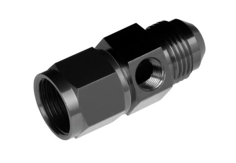 Redhorse Performance 9192 Series Gauge Adapters 9192-08-2 Fitting, Pressure Adapter, Straight, Aluminum, Black Anodized, -8 AN Male, -8 AN Female, 1/8 in. NPT Female, Each