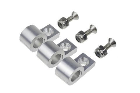Redhorse Performance 320 Series Hard Line Clamps 320-14-5 Hose Mounting Clamps, Aluminum, Polished, 1/4 in. Diameter Hole, Set of 6