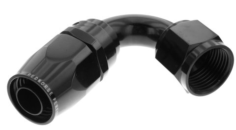 Redhorse Performance 1000 Series Swivel Seal Hose Ends 1120-08-2 Ends, Series, Seal, -8 AN Female Threads, Reusable swivel, 120 degree, -8 AN Hose, Aluminum, Black Anodized, Each