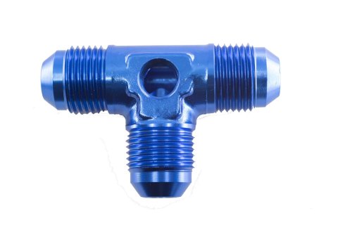 Redhorse Performance 8248 Series Tee Adapter Fittings 8248-08-1 Fitting, Adapter, AN Tee, Aluminum, Blue Anodized, -8 AN Male Threads, 1/8 in. NPT Port, Each