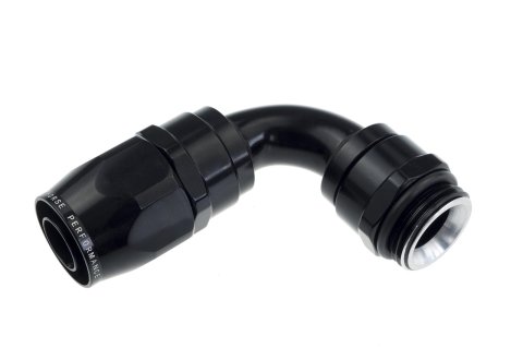 Redhorse Performance 1300 Series ORB Swivel Seal Hose Ends 1390-12-12-2 Ends, Series, ORB, Seal, -12 AN Male Threads, Reusable swivel, 90 degree, -12 AN O-ring Hose, Aluminum, Black Anodized, Each