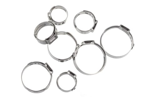 Redhorse Performance 420 Series Push-Lock Hose Clamps 420-16 Clamps, Push Lock, Stainless Steel, Natural, -16 AN, Pair