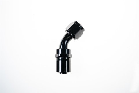 Redhorse Performance 7000 Series Crimp Style Hose End Fittings 7042-12-2 Ends, Ends, 45 degree, Collar, -12 AN Size, Aluminum, Black, -12 AN Female Threads, Each