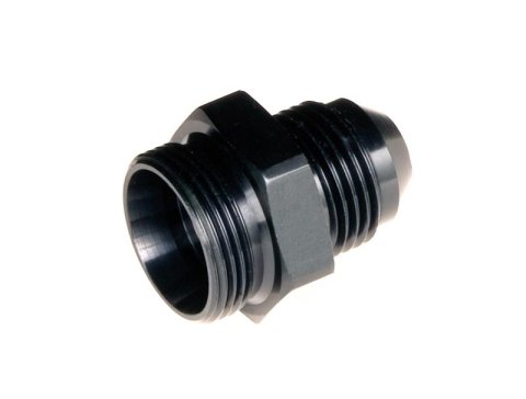 Redhorse Performance 5000 Series Carburetor Inlet Fittings 5015-06-2 Fitting, Inlet, Long, -6 AN to 9/16 in.-24 Male Thread, Aluminum, Black Anodized, Each