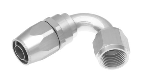 Redhorse Performance 1000 Series Swivel Seal Hose Ends 1120-06-5 Ends, Series, Seal, -6 AN Female Threads, Reusable swivel, 120 degree, -6 AN Hose, Aluminum, Clear Anodized, Each