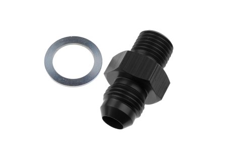 Redhorse Performance 8248 Series Tee Adapter Fittings 8262-06-02-2 Transmission Line Adapter, Aluminum, Black Anodized, Male -6 AN, to Male 1/8 in. NPS, Pair