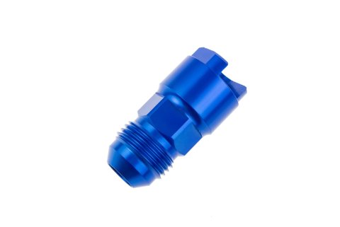 Redhorse Performance 881 Series Quick Disconnect Female Fittings 881-06-05-1 Fitting, Push-On EFI, Straight, Male -6 AN, Quick-Connect, Threaded Cap, 5/16 in., Aluminum, Blue Anodized, Each