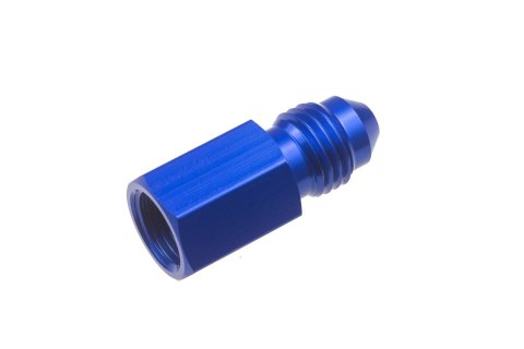 Redhorse Performance 9195 Series Gauge Adapters 9195-04-02-1 Fitting, Straight, Adapter, -4 AN Male to 1/8 in. NPT Female Port, Aluminum, Blue Anodized, Each