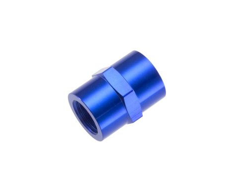 Redhorse Performance 910 Series NPT Female Nipple Fittings 910-02-1 Fitting, Coupler, to NPT, Straight, Aluminum, Blue Anodized, 1/8 in. NPT, 1/8 in. NPT, Each