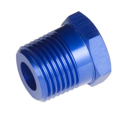 Redhorse Performance 912 Series Pipe Reducers 912-04-02-1 Fitting, Reducer, NPT to NPT, Straight, Aluminum, Blue Anodized, 1/4 in. NPT, 1/8 in. NPT, Each