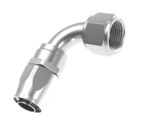 Redhorse Performance 1000 Series Swivel Seal Hose Ends 1090-20-5 Ends, Series, Seal, -20 AN Female Threads, Reusable swivel, 90 degree, -20 AN Hose, Aluminum, Clear Anodized, Each
