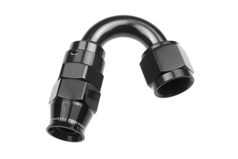 Redhorse Performance 1200 Series Reuseable PTFE Hose Ends 1250-10-2 Ends, Series, Reuseable, PTFE, -10 AN Female Threads, Reusable swivel, 150 degree, -10 AN Hose, Aluminum, Black Anodized, Each