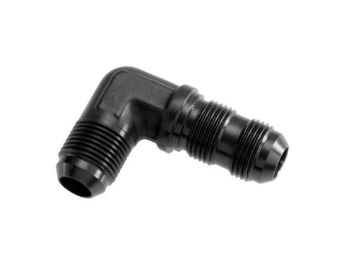 Redhorse Performance 833 Series Bulkhead Fittings 833-06-2 Fitting, Union, 90 Degree, -6 AN, Aluminum, Black Anodized, Each