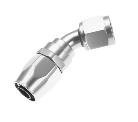 Redhorse Performance 1000 Series Swivel Seal Hose Ends 1045-20-5 Ends, Series, Seal, -20 AN Female Threads, Reusable swivel, 45 degree, -20 AN Hose, Aluminum, Clear Anodized, Each