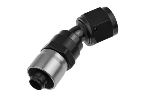 Redhorse Performance 7000 Series Crimp Style Hose End Fittings 7030-06-2 Ends, Series, Style, -6 AN Female Threads, Socketless barb, 30 degree, -6 AN Hose, Aluminum, Black Anodized, Each