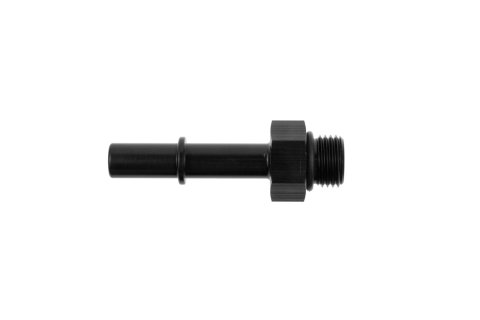 Redhorse Performance 812 Series Push On EFI Fittings 812-06-06-2 Fuel Rail Fitting, Aluminum, Black Anodized, 3/8 in. Male Spring Lock to -6 AN ORB Male Threads, Each