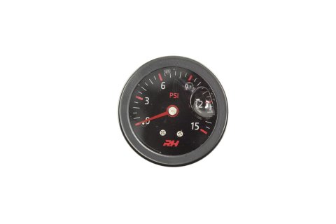 Redhorse Performance 5002 Series Liquid Filled Fuel Pressure Gauges 5002-15-3 Gauge, Pressure, 0-15 psi, 1 1/2 in., Analog, Mechanical, Filled, Each