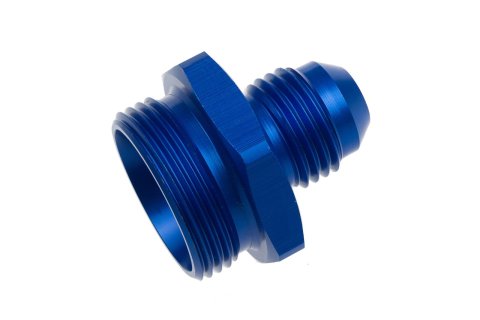 Redhorse Performance 5000 Series Carburetor Inlet Fittings 5030-06-1 Fitting, Inlet, -6 AN to 7/8-20 in. Male Thread, Aluminum, Blue Anodized, Pair