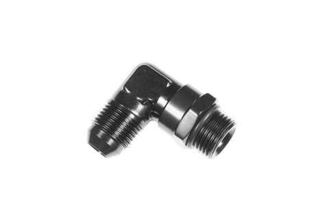 Redhorse Performance 1690 Series AN to ORB Adapters 1690-10-10-2 Fitting, Adapter, AN, 90 Degree, Aluminum, Black Anodized, -10 AN, Swivel, Each