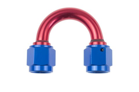 Redhorse Performance 8188 Series Couplers 8188-12-1 Fitting, Coupler, Union, AN to AN, 180 Degree, Aluminum, Red/Blue Anodized, -12 AN, -12 AN, Swivel, Each
