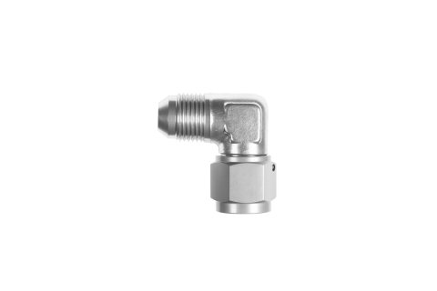 Redhorse Performance 8290 Series Couplers 8290-06-06-5 Fitting, Coupler, Union, AN to AN, 90 Degree, Aluminum, Clear Anodized, -6 AN, -6 AN, Swivel, Each