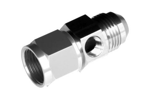 Redhorse Performance 9192 Series Gauge Adapters 9192-06-5 Fitting, Pressure Adapter, Straight, Aluminum, Clear Anodized, -6 AN Male, -6 AN Female, 1/8 in. NPT Female, Each