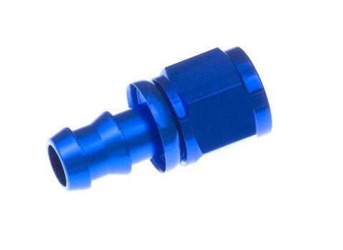 Redhorse Performance 2000 Series Push-Lock Hose Ends 2000-06-1 Ends, Series, Push Lock, -6 AN Female Threads, Socketless barb, Straight, -6 AN Hose, Aluminum, Blue Anodized, Each