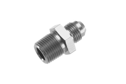 Redhorse Performance 816 Series AN to NPT Adapter Fittings 816-04-02-5 Fitting, Adapter, NPT, Straight, Aluminum, Clear Anodized, -4 AN, 1/8 in. NPT, Each