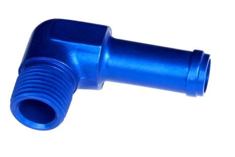 Redhorse Performance 842 Series Hose Barb to NPT Adapters 842-10-08-1 Fitting, Adapter, AN Barb, 90 Degree, Aluminum, Blue Anodized, 1/2 in. NPT, 5/8 in. Barb, Each