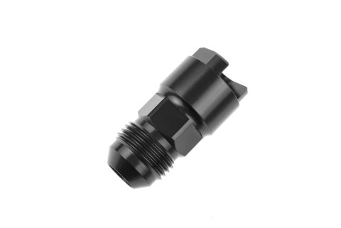 Redhorse Performance 881 Series Quick Disconnect Female Fittings 881-06-05-2 Fitting, Push-On EFI, Straight, Male -6 AN, Quick-Connect, Threaded Cap, 5/16 in., Aluminum, Black Anodized, Each