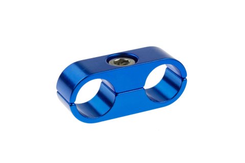 Redhorse Performance 730 Series AN Hose Separators 730-06-08-1 and Line Mounting Clamps, Separators, 2 Capacity, Aluminum, Blue Anodized, for -6 and -8 Braided Hose, Each