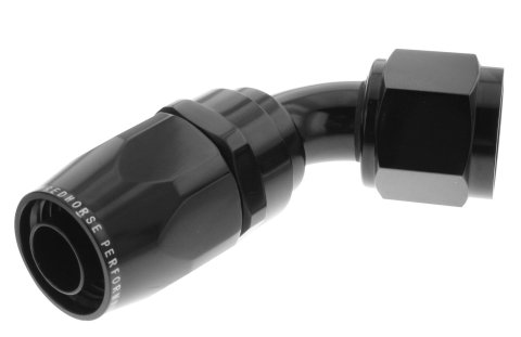 Redhorse Performance 1000 Series Swivel Seal Hose Ends 1060-06-2 Ends, Series, Seal, -6 AN Female Threads, Reusable swivel, 60 degree, -6 AN Hose, Aluminum, Black Anodized, Each