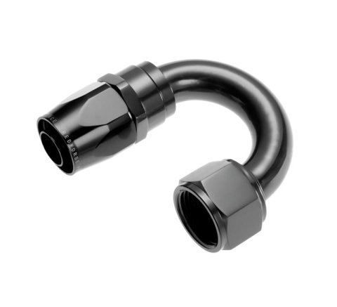 Redhorse Performance 1000 Series Swivel Seal Hose Ends 1180-08-2 Ends, Series, Seal, -8 AN Female Threads, Reusable swivel, 180 degree, -8 AN Hose, Aluminum, Black Anodized, Each