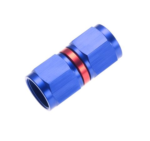 Redhorse Performance 8100 Series Couplers 8100-06-1 Fitting, Coupler, Union, AN to AN, Straight, Aluminum, Red/Blue Anodized, -6 AN, -6 AN, Swivel, Each
