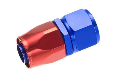 Redhorse Performance 1000 Series Swivel Seal Hose Ends 1000-12-1 Ends, Series, Seal, -12 AN Female Threads, Reusable swivel, Straight, -12 AN Hose, Aluminum, Red/Blue Anodized, Each