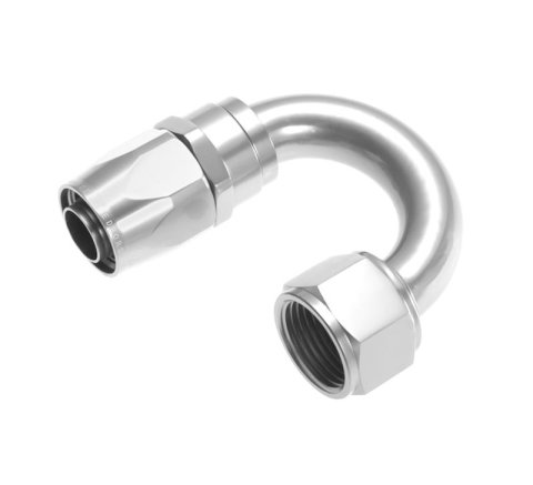 Redhorse Performance 1000 Series Swivel Seal Hose Ends 1180-06-5 Ends, Series, Seal, -6 AN Female Threads, Reusable swivel, 180 degree, -6 AN Hose, Aluminum, Clear Anodized, Each