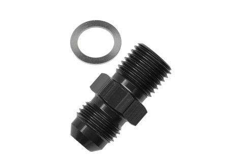 Redhorse Performance 8161 Series AN to Metric Adapter Fittings 8161-08-12-2 Fitting, Adapter, Threads, Straight, Aluminum, Black Anodized, -8 AN, M12 x 1.5, Each