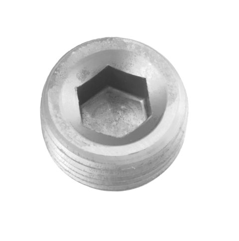 Redhorse Performance 932 Series Pipe Plugs 932-08-5 Fitting, Socket Plug, Internal Allen Head, Aluminum, Clear Anodized, 1/2 in. NPT, Male Threads, Each