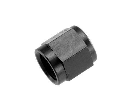Redhorse Performance 818 Series Tube Nuts 818-03-2 Nuts, Aluminum, Black Anodized, -3 AN Female Threads, Set of 6