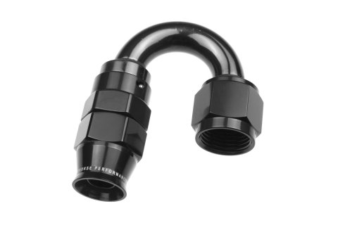 Redhorse Performance 1200 Series Reuseable PTFE Hose Ends 1280-08-2 Ends, Series, Reuseable, PTFE, -8 AN Female Threads, Reusable swivel, 180 degree, -8 AN Hose, Aluminum, Black Anodized, Each