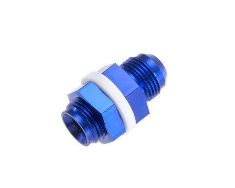 Redhorse Performance 8832 Series High-Flow Bulkhead Fittings 8832-08-1 Fitting, -8 AN Thread, Straight, Aluminum, Blue Anodized, Each