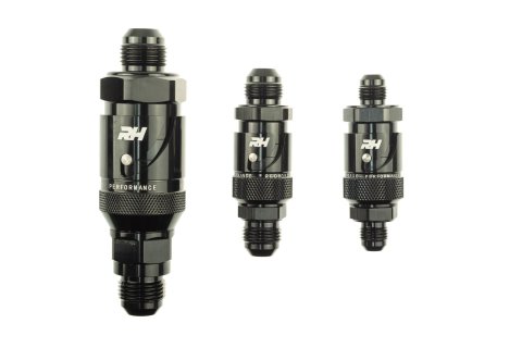 Redhorse Performance 4155 Series Dry Break Quick-Disconnect Fittings 4155-10-2 Quick-Connect Fitting, Plug, Straight, -10 AN Male Thread, Fluorocarbon Seal, Valved, Aluminum, Black, Each