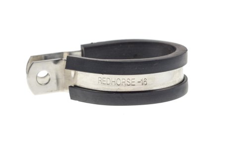 Redhorse Performance 220 Series Cushioned Hose Clamps 220-16-2 Mounting Clamps, Cushioned, Aluminum, Natural, Rubber, -16 AN, 1/4 in. Mounting Hole, Sold as a set of 10