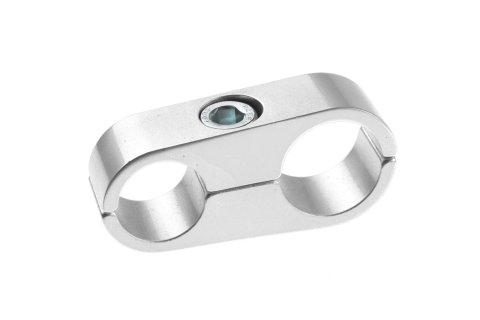 Redhorse Performance 730 Series AN Hose Separators 730-06-06-5 and Line Mounting Clamps, Separators, 2 Capacity, Aluminum, Clear Anodized, 0.560 in. O.D., for -6 Braided Hose, Each