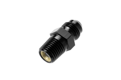 Redhorse Performance 916 Series Nitrous Adapter Fittings 916-06-04-2 Fitting, Fuel Filter, Oxide, Aluminum, Black Anodized, 1/4 in. Male NPT x -6 AN Male, Straight, Each
