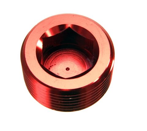 Redhorse Performance 932 Series Pipe Plugs 932-01-3 Fitting, Socket Plug, Internal Allen Head, Aluminum, Red Anodized, 1/16 in. NPT, Male Threads, Pair
